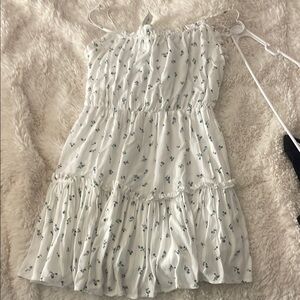 La Hearts White and Blue Floral Mini Dress